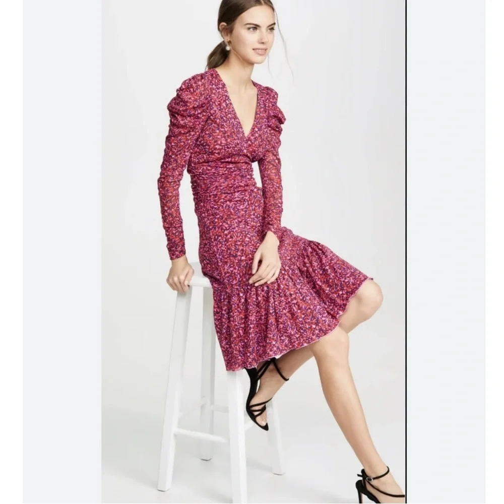 Diane von Furstenberg Alyssa Ruched Midi Dress - Picture 5 of 11